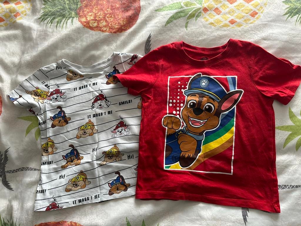 2 Paw Patrol tshirts maat 104, Kinderen en Baby's, Kinderkleding | Maat 104, Ophalen of Verzenden, Zo goed als nieuw, Jongen, Shirt of Longsleeve