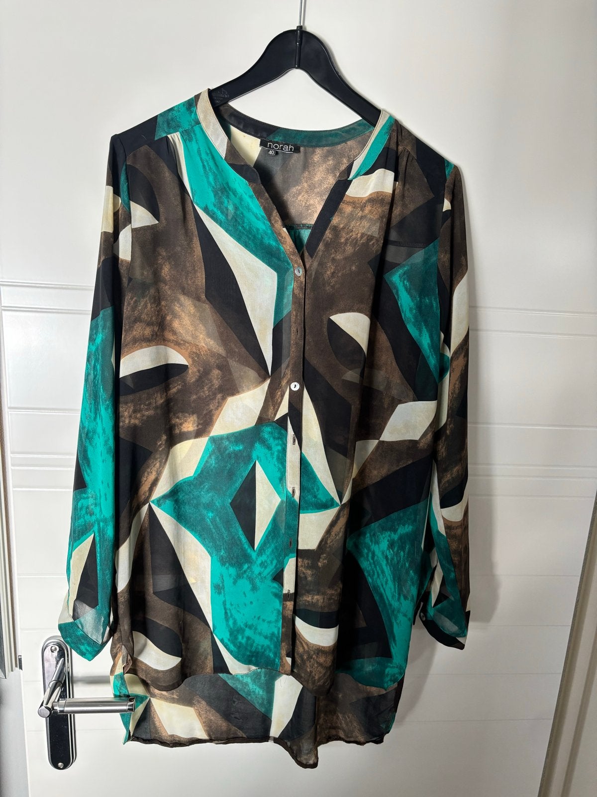 Norah blouse met abstracte print - Maat 40, Kleding | Dames, Blouses en Tunieken, Ophalen of Verzenden, Zo goed als nieuw, Maat 38/40 (M)