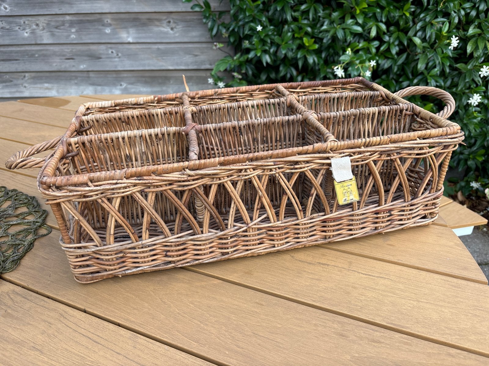 Vintage Riviera Maison rotan organizer, Ophalen