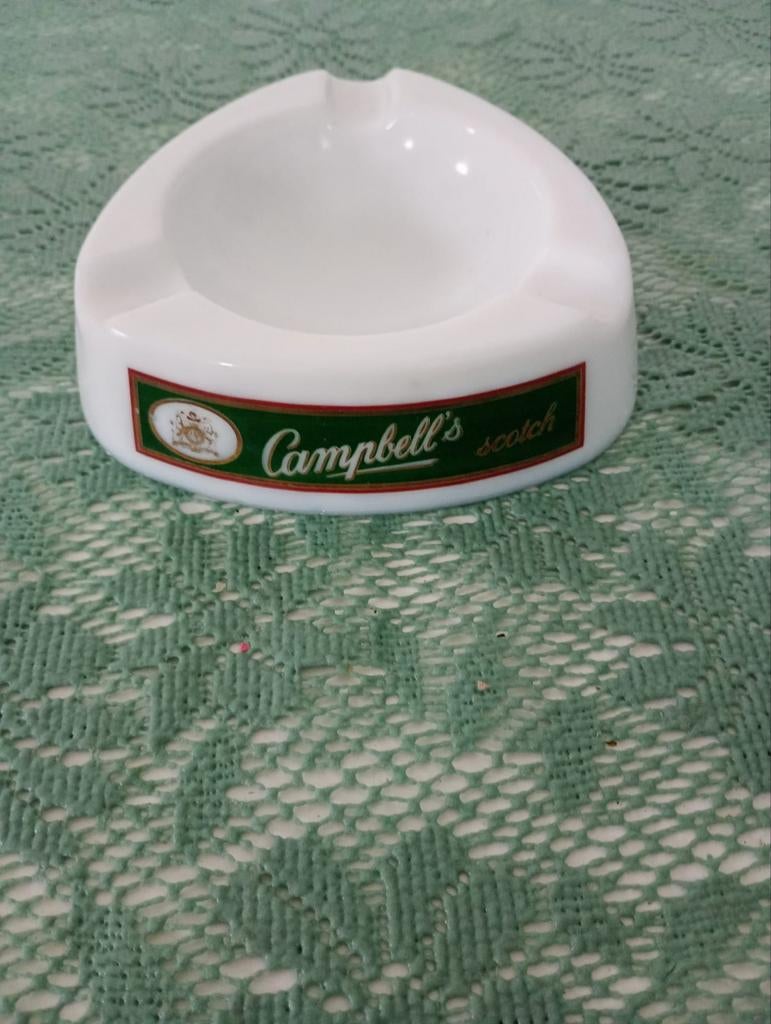 Vintage Campbell's Scotch Asbak - Wit Keramiek, Ophalen of Verzenden, Gebruikt, Asbak