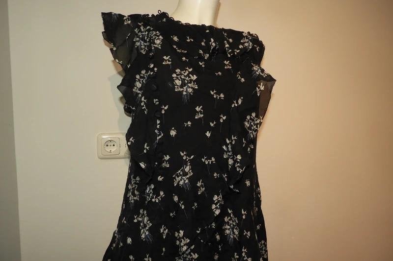 Erdem x h&m prachtige jurk zijde voilants bloemen print M, Maat 38/40 (M), Verzenden, Zo goed als nieuw, Onder de knie