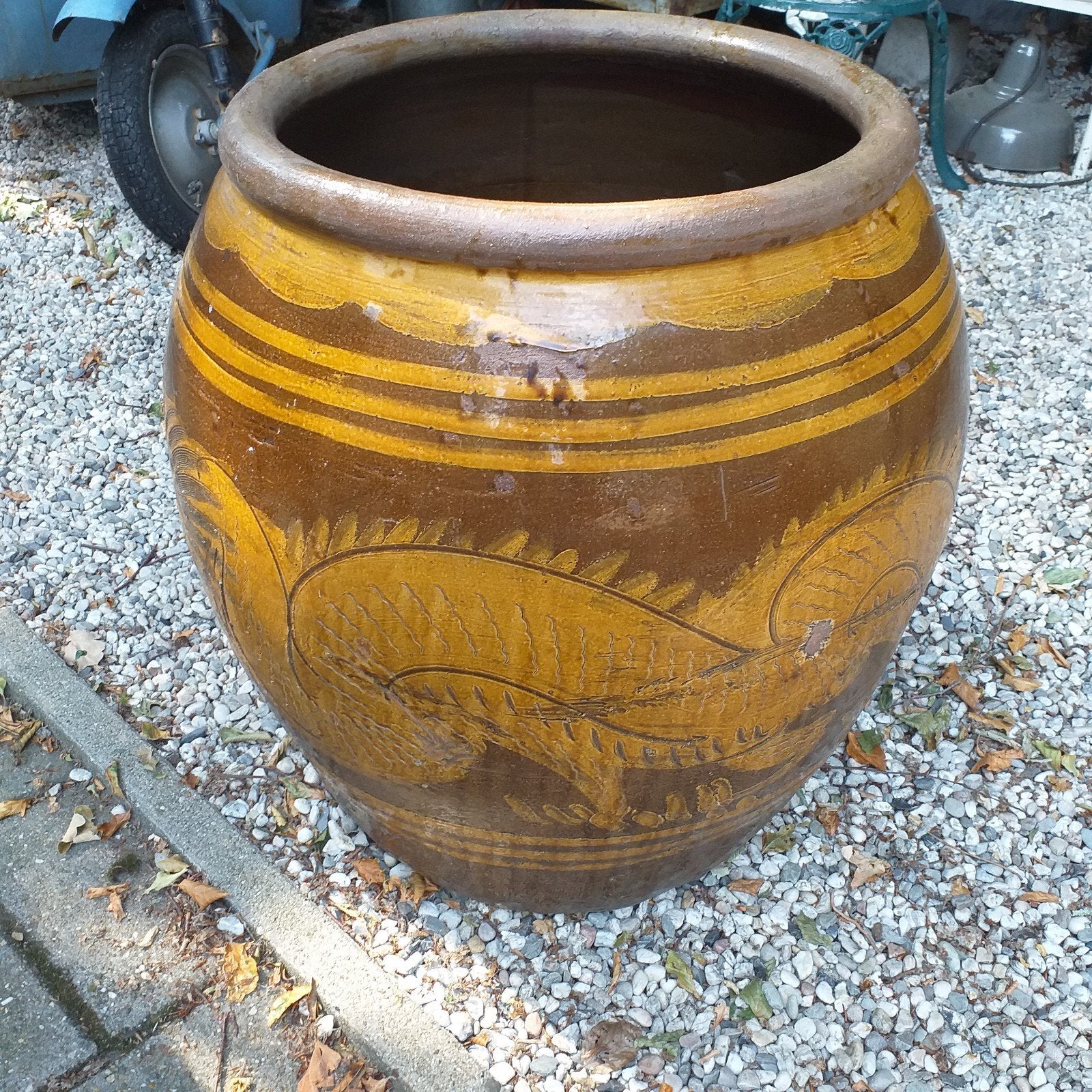 tuinvaas xxl  , brocante 75 cm hoog, Antiek en Kunst, Curiosa en Brocante, Ophalen