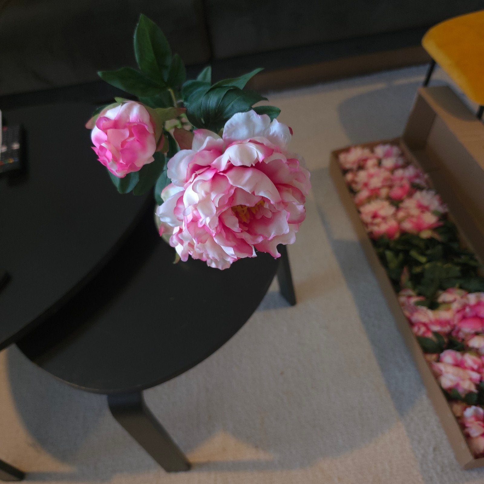 12 prachtige hoge kwaliteit kunst pioenrozen, Roze, Kunstbloem, Nieuw, Textiel