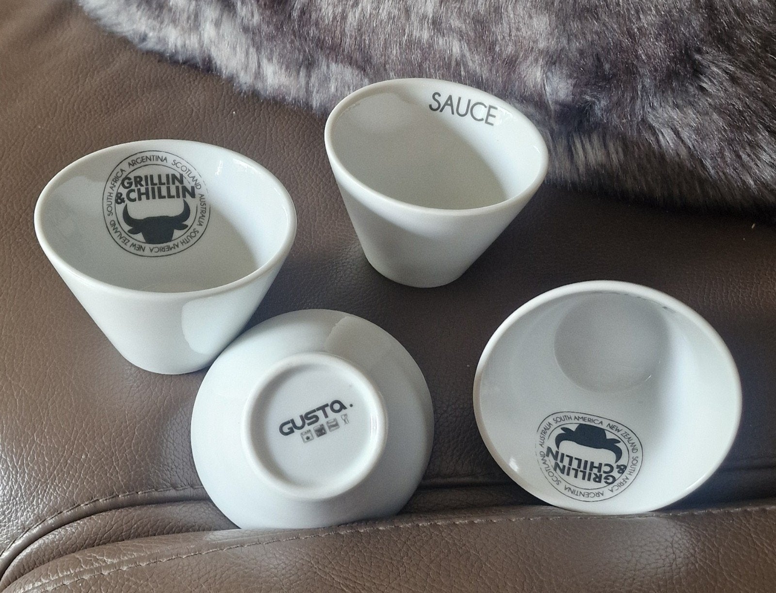 Gusto sauskommen/dipbakjes - 4 stuks, Gebruikt, Overige merken, Keramiek, Ophalen of Verzenden