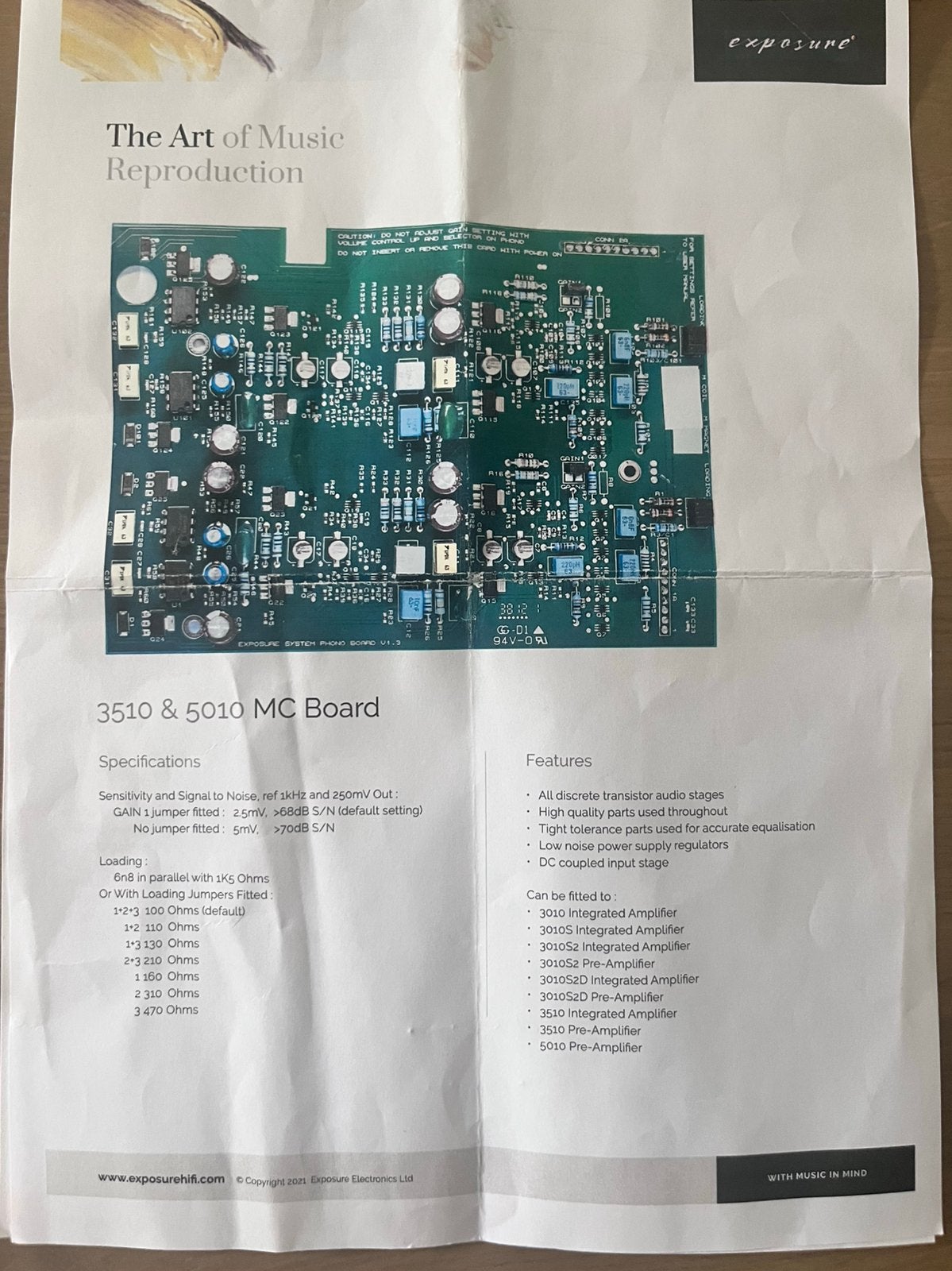 High End MC PHONO module voor Exposure versterkers zgan, Ophalen of Verzenden, Zo goed als nieuw, 120 watt of meer, Overige merken