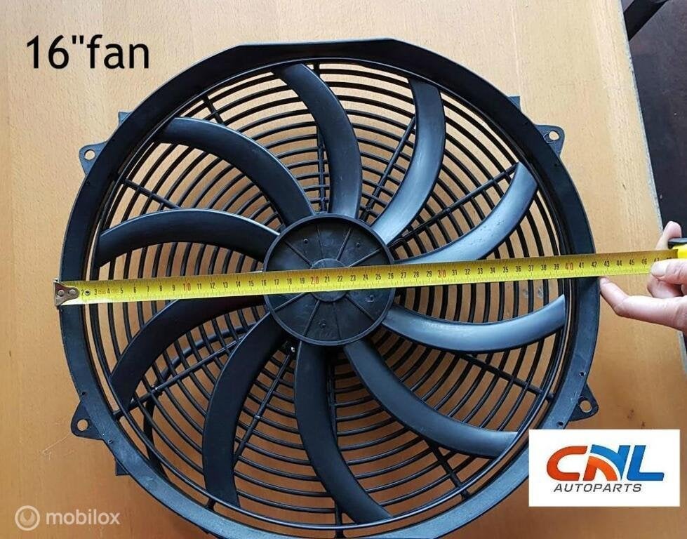 Koelvin 12V 80W 16 inch electric universal fan + mounting, Auto-onderdelen, Nieuw, Ophalen of Verzenden