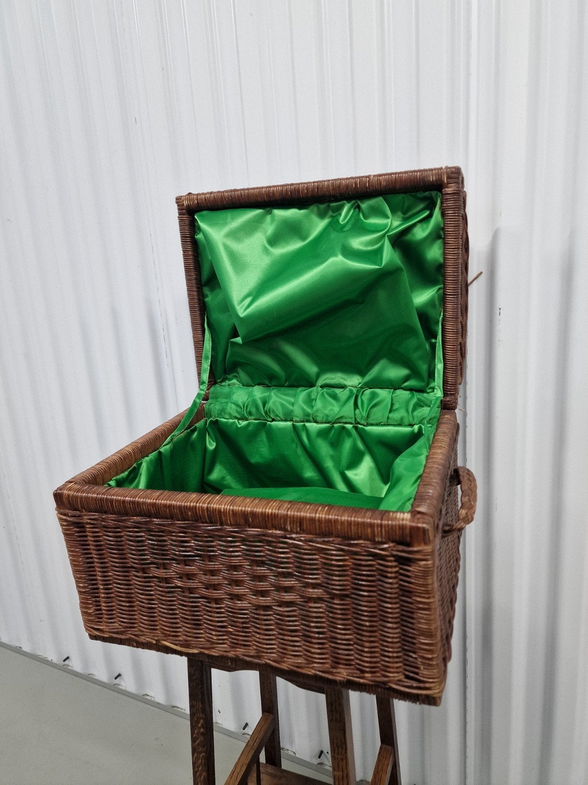 Kobb krat vintage country rotan rieten rattan truhe basket, Ophalen of Verzenden