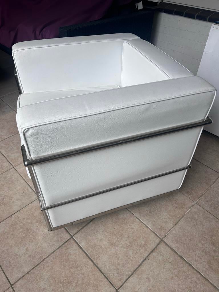 Witte fauteuil in Corbusier stijl 2 stuks - Modern design, Ophalen, Overige materialen, Twee, Wit