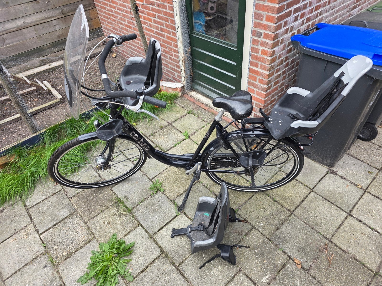 Cortina Moederfiets met 3 Zitjes - Ideaal voor Gezinnen!, 2 zitjes, Gebruikt, 56 cm of meer, Dubbele standaard