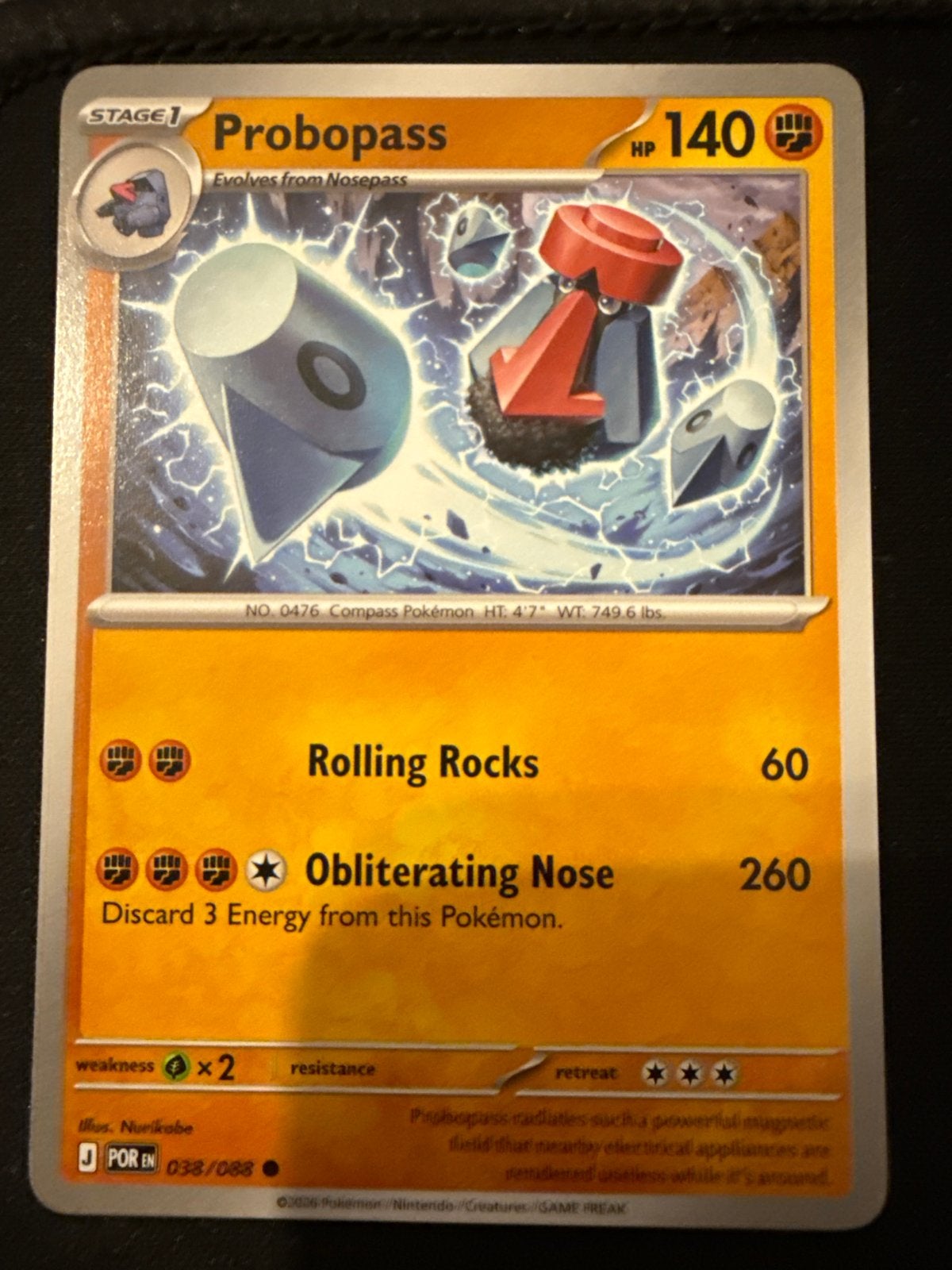 Pokémon Kaart: Probopass 038/088 (Stage 1, 140 HP), Ophalen of Verzenden, Zo goed als nieuw, Losse kaart