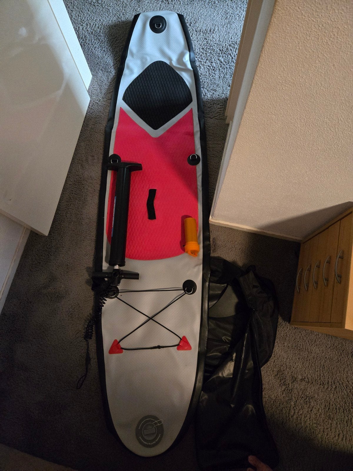 Opblaasbaar SUP-board met pomp en tas, Watersport en Boten, Suppen, Ophalen, Zo goed als nieuw, SUP-boards