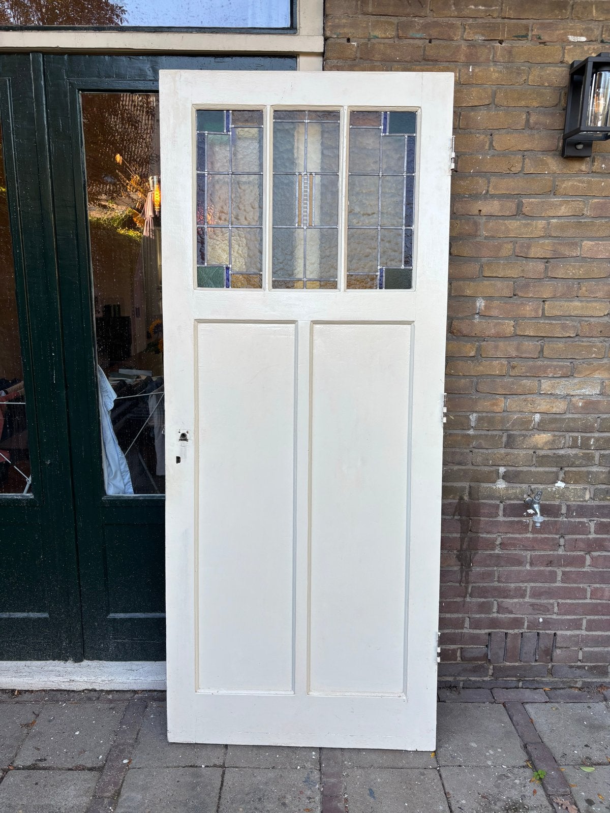 Prachtige Binnendeur met Glas-in-lood, Ophalen, Gebruikt, 80 tot 100 cm, Binnendeur