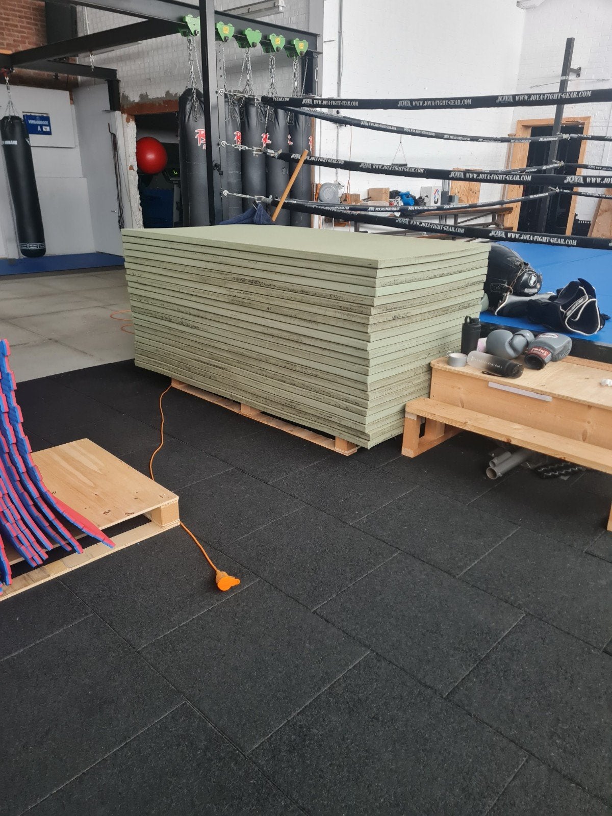 22x Judo matten 2 x 1 meter, Ophalen of Verzenden, Gebruikt, Judo, Vechtsportmateriaal