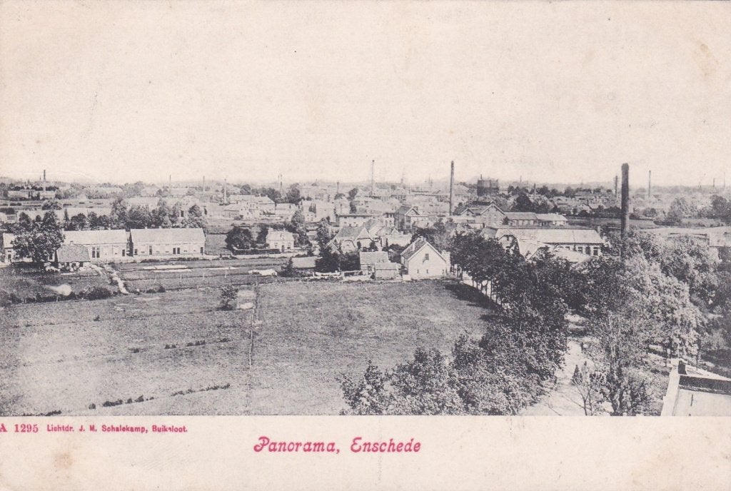 19004 Panorama Enschede A1295 Overijssel Losser Hengelo, Verzenden, 1940 tot 1960, Ongelopen, Overijssel