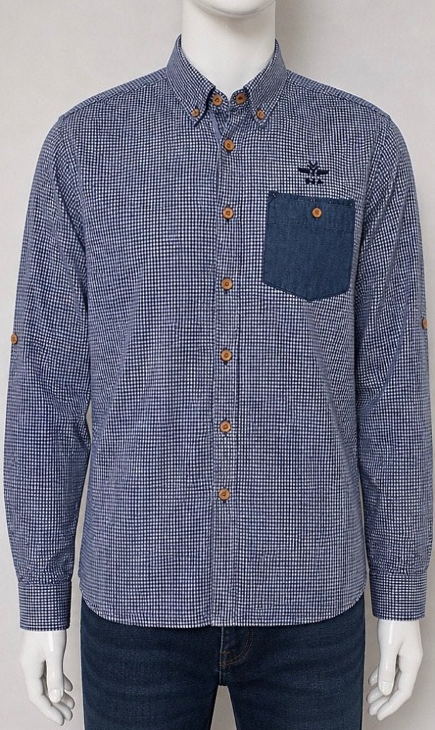 New Zealand Auckland  blauw wit geruit overhemd  XL, New Zealand Auckland, Blauw, Ophalen of Verzenden, Zo goed als nieuw