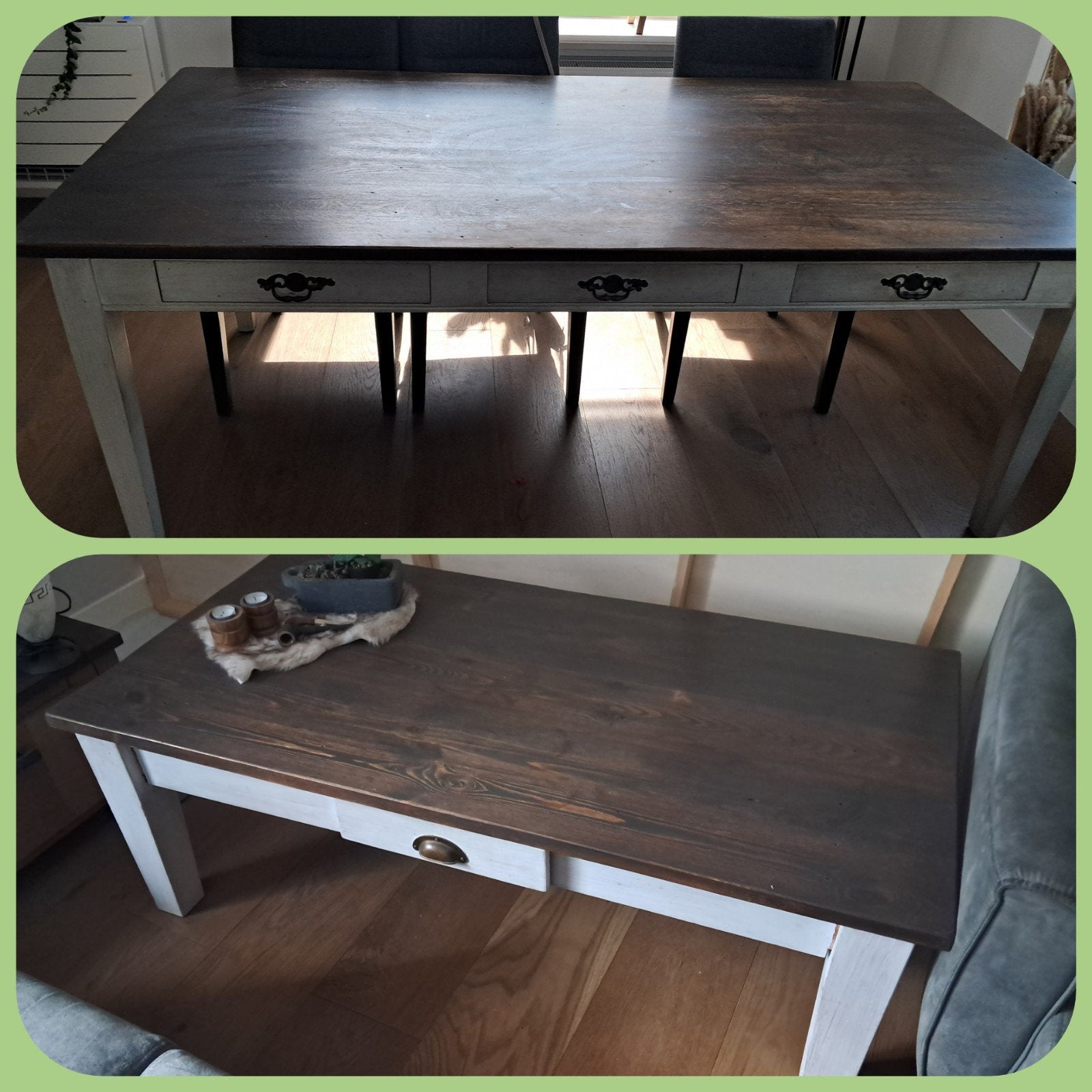 eettafel en salontafel, Huis en Inrichting, Tafels | Eettafels, Ophalen, Rechthoekig, 50 tot 100 cm