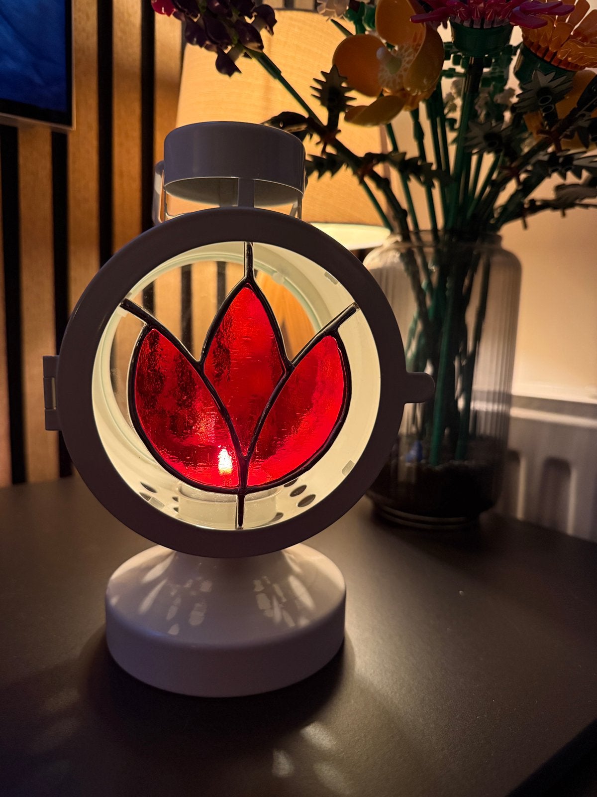 Glas in lood waxine licht houder, Overige typen, Overige merken, Nieuw, Wit