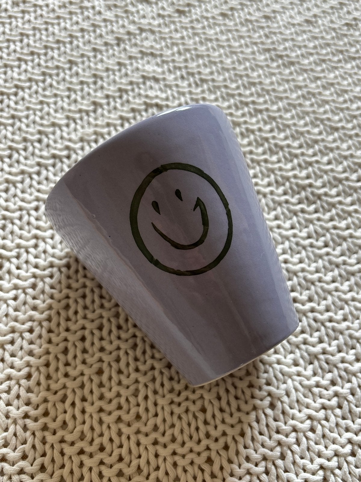 Sissy Boy beker mok smiley lila paars servies, Keramiek, Ophalen of Verzenden, Zo goed als nieuw, Overige stijlen