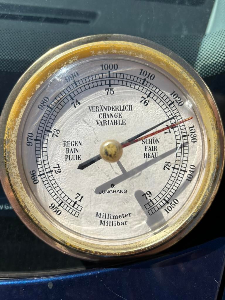 Vintage Junghans Barometer - Millimeter Millibar, Ophalen of Verzenden, Gebruikt, Barometer