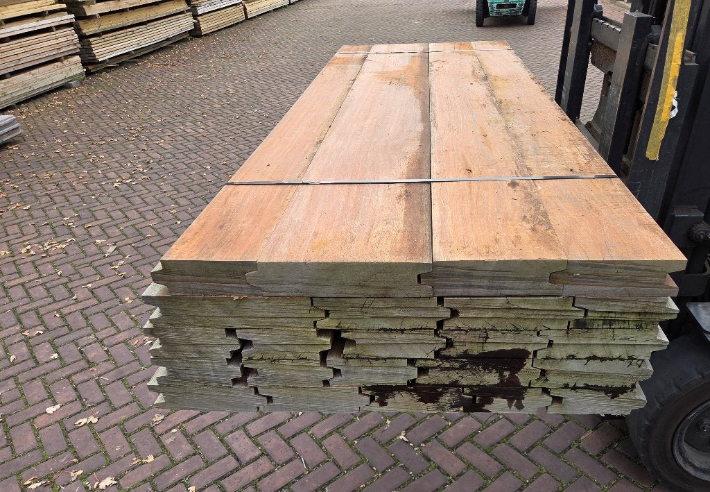 11.72 m2 hardhout Damwand 7 cm dik Azobé hout - nr: DW8, Ophalen, Planken, Nieuw, Hardhout