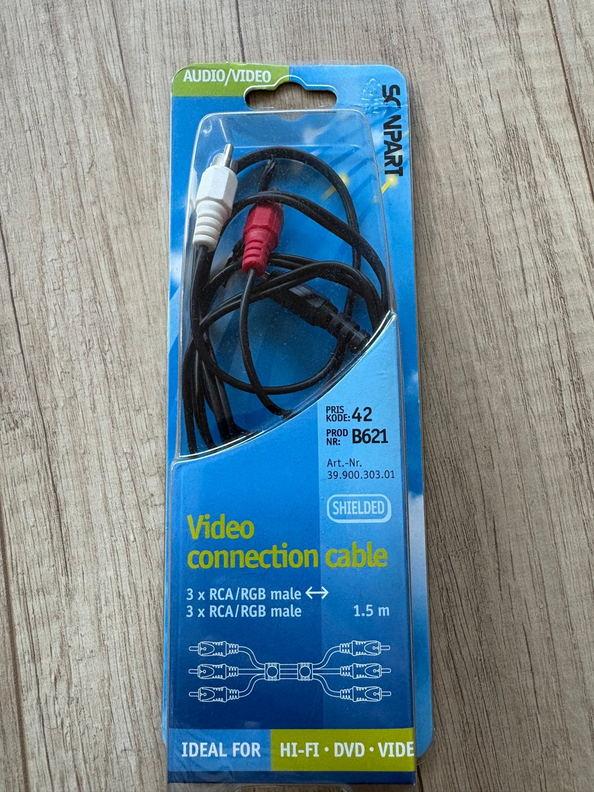 Scanpart Video Connection Kabel - 1.5m RCA/RGB, Audio, Tv en Foto, Audiokabels en Televisiekabels, Ophalen of Verzenden, Nieuw