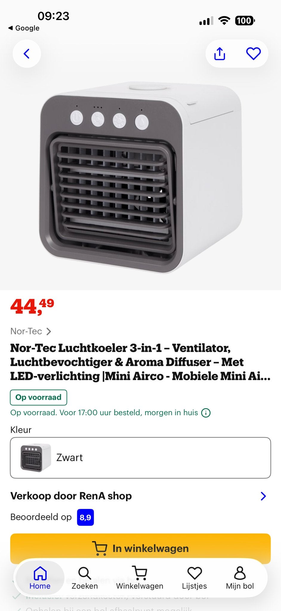 4x Nor-Tec 3-in-1 Luchtkoeler - Mobiele Mini Airco, Ophalen, Minder dan 60 m³, 3 snelheden of meer, Zo goed als nieuw