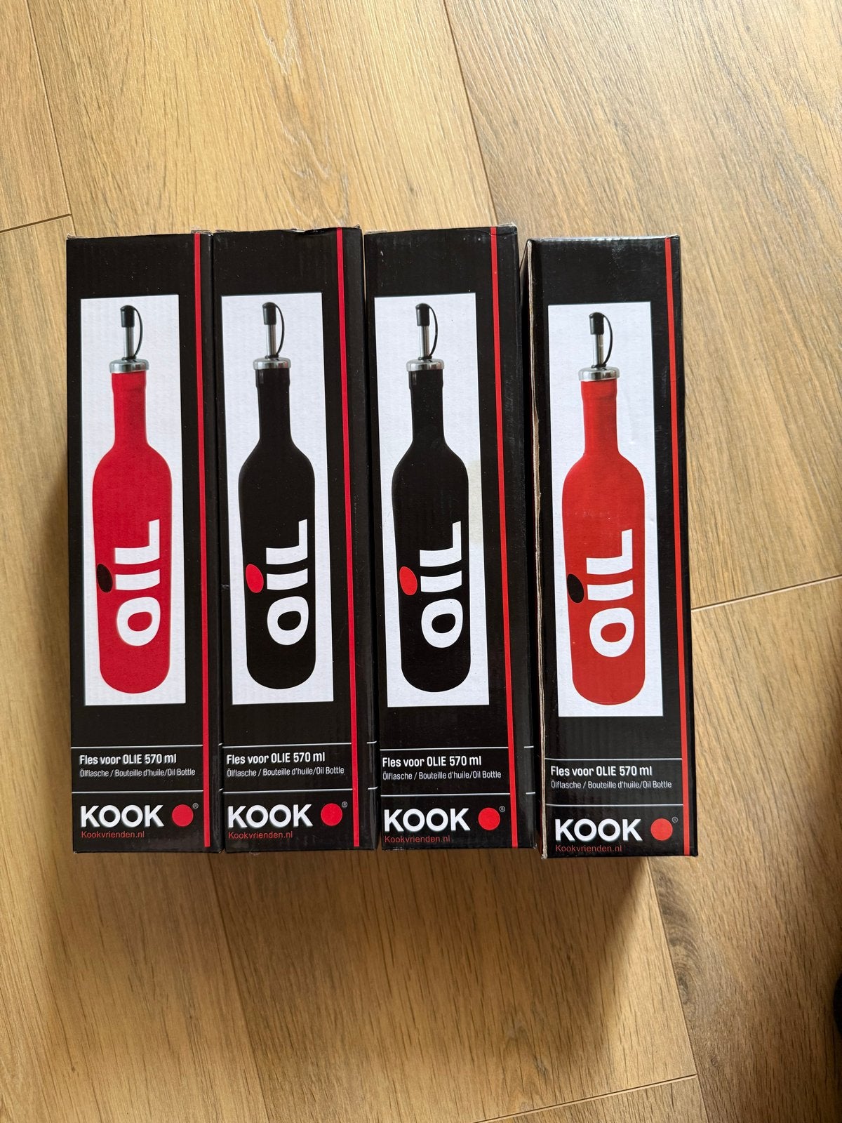 Kook Olie Flessen 570 ml - Rood en Zwart, Nieuw, Ophalen of Verzenden, Meerkleurig, Overige merken