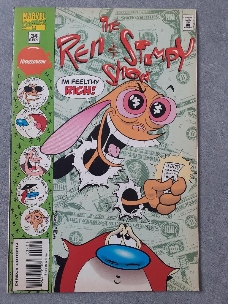 The Ren & Stimpy Show #34 - Hair Today, Gone Tomorrow, Eén comic, Amerika, Marvel Comics, Ophalen of Verzenden