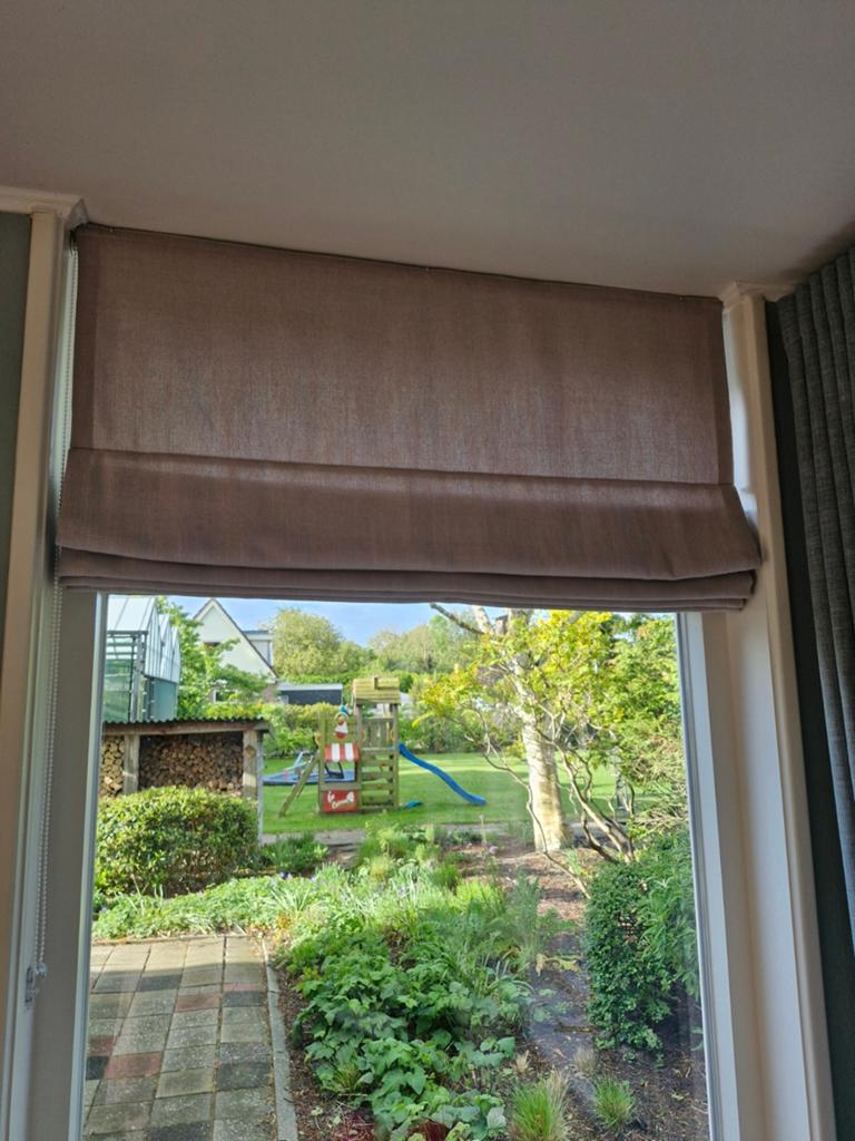 5x Grijze lichtdoorlatende vouwgordijnen 102x180 cm, Ophalen of Verzenden, Gebruikt, Grijs