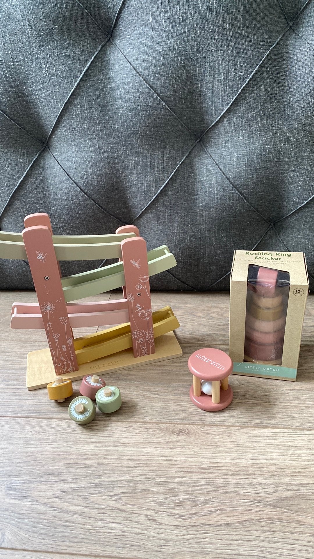Little dutch rollerbaan, tuimelstapelaar en rammelaar, Kinderen en Baby's, Speelgoed | Houten speelgoed, Ophalen, Zo goed als nieuw