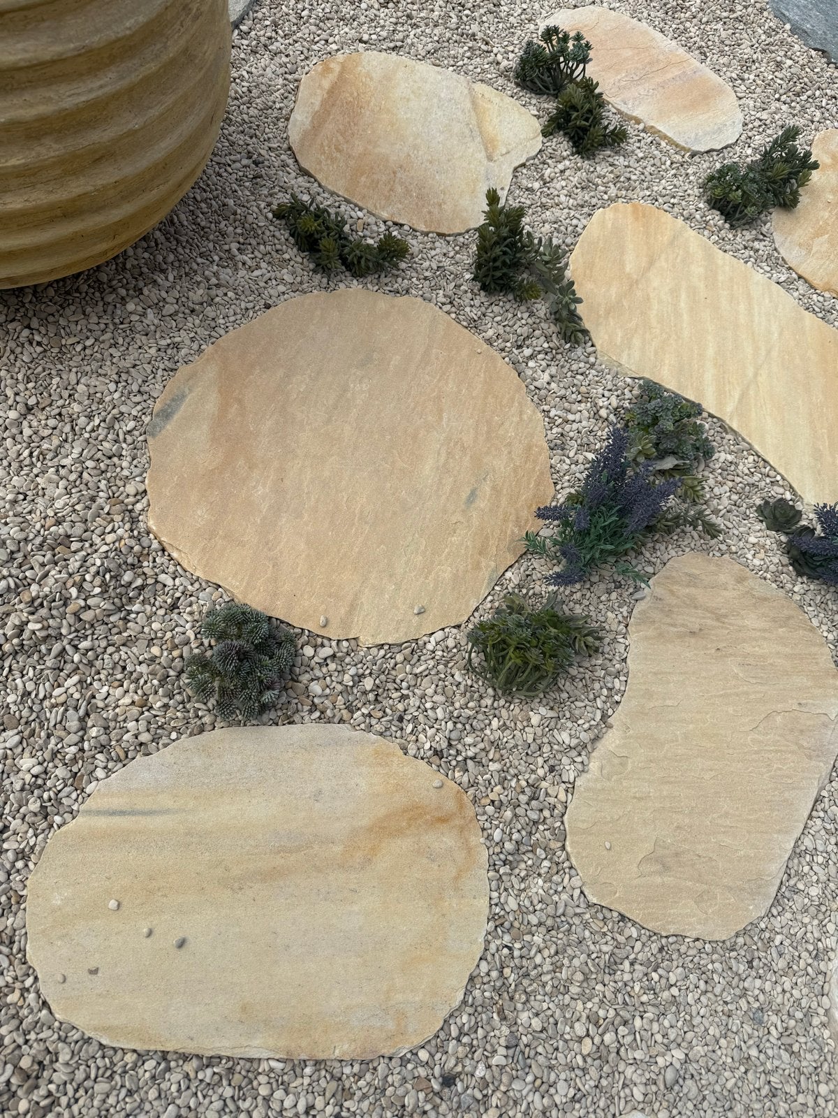 Decoratieve zandsteen stapstenen voor tuin of pad, Ophalen, Gebruikt, Zandsteen, Beige