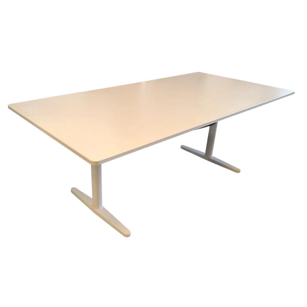 Vitra Vergadertafel Wit B200xD100 Recht Blad, Huis en Inrichting, Bureaus, Overige stijlen, Gebruikt, Spaanplaat of MDF, 100 cm