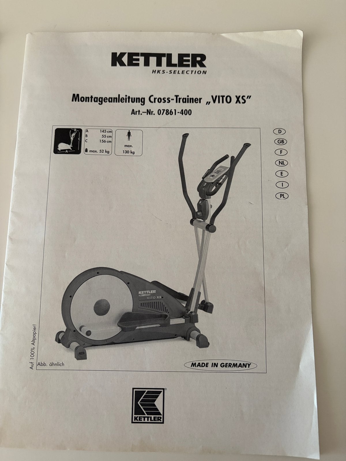 KETTLER Cross-Trainer  ‘VITO XS’, Ophalen, Zo goed als nieuw, Crosstrainer