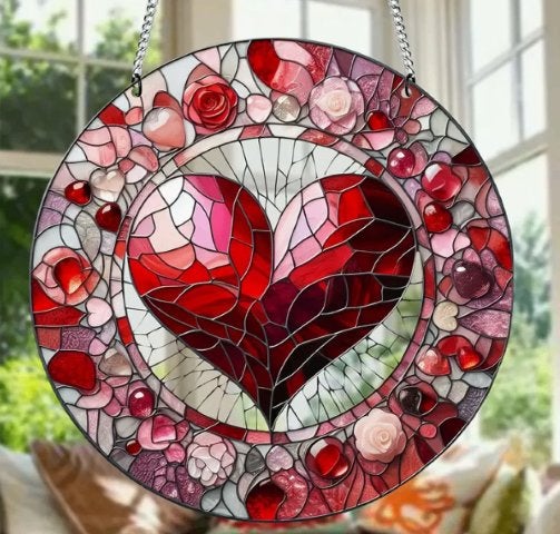 Raamhanger Hart rood met roze, Ophalen of Verzenden, Nieuw