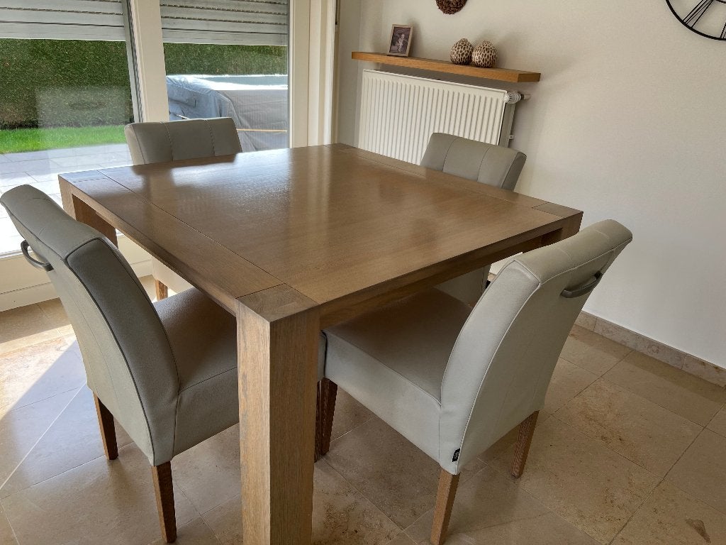 Prachtige Massief Eiken Keukentafel – Tijdloos & Gezellig, Huis en Inrichting, Tafels | Eettafels, Ophalen, Zo goed als nieuw