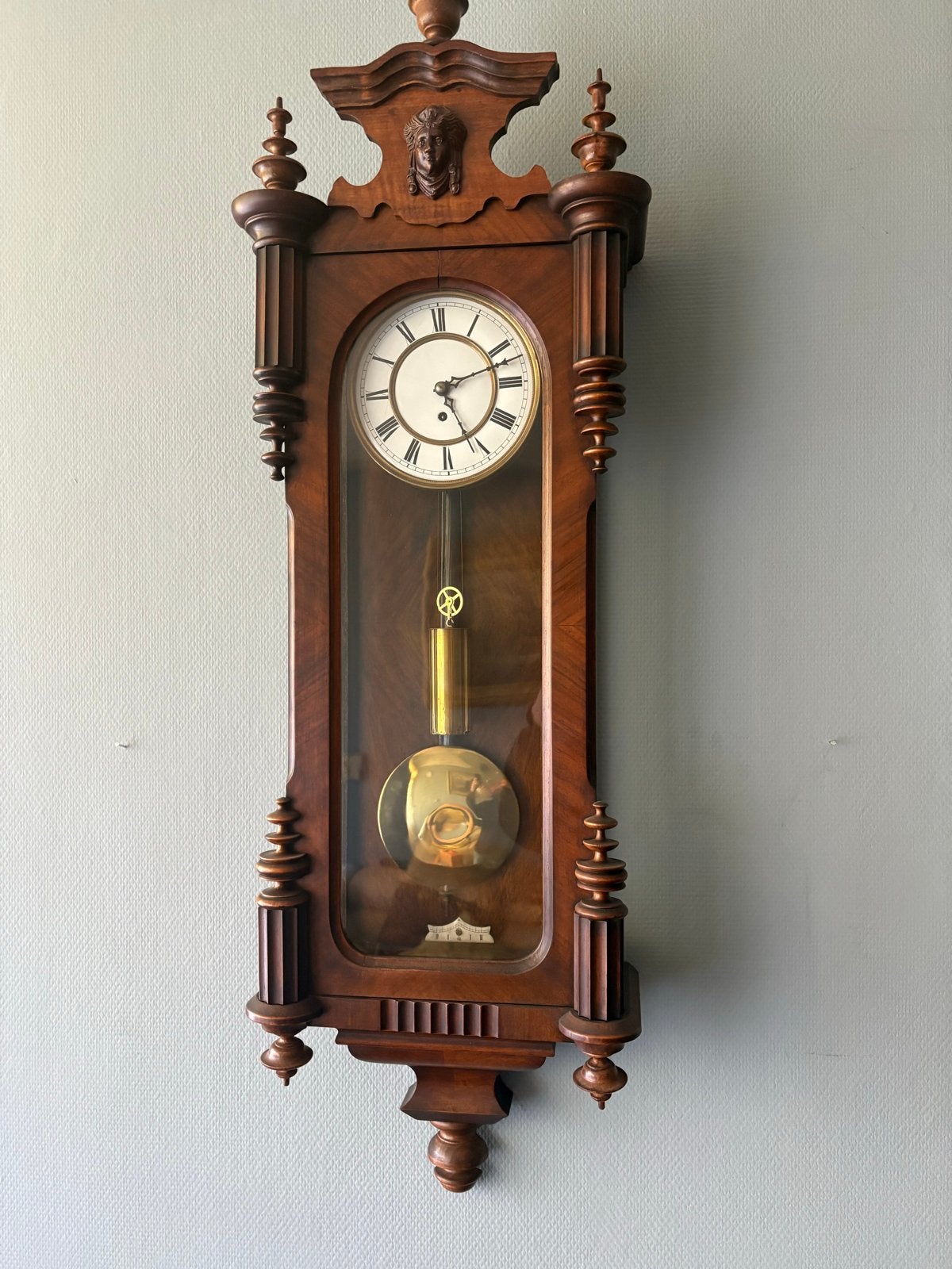 Antieke Weense Regulateur Wandklok - 112x35 cm, Antiek en Kunst, Antiek | Klokken, Ophalen