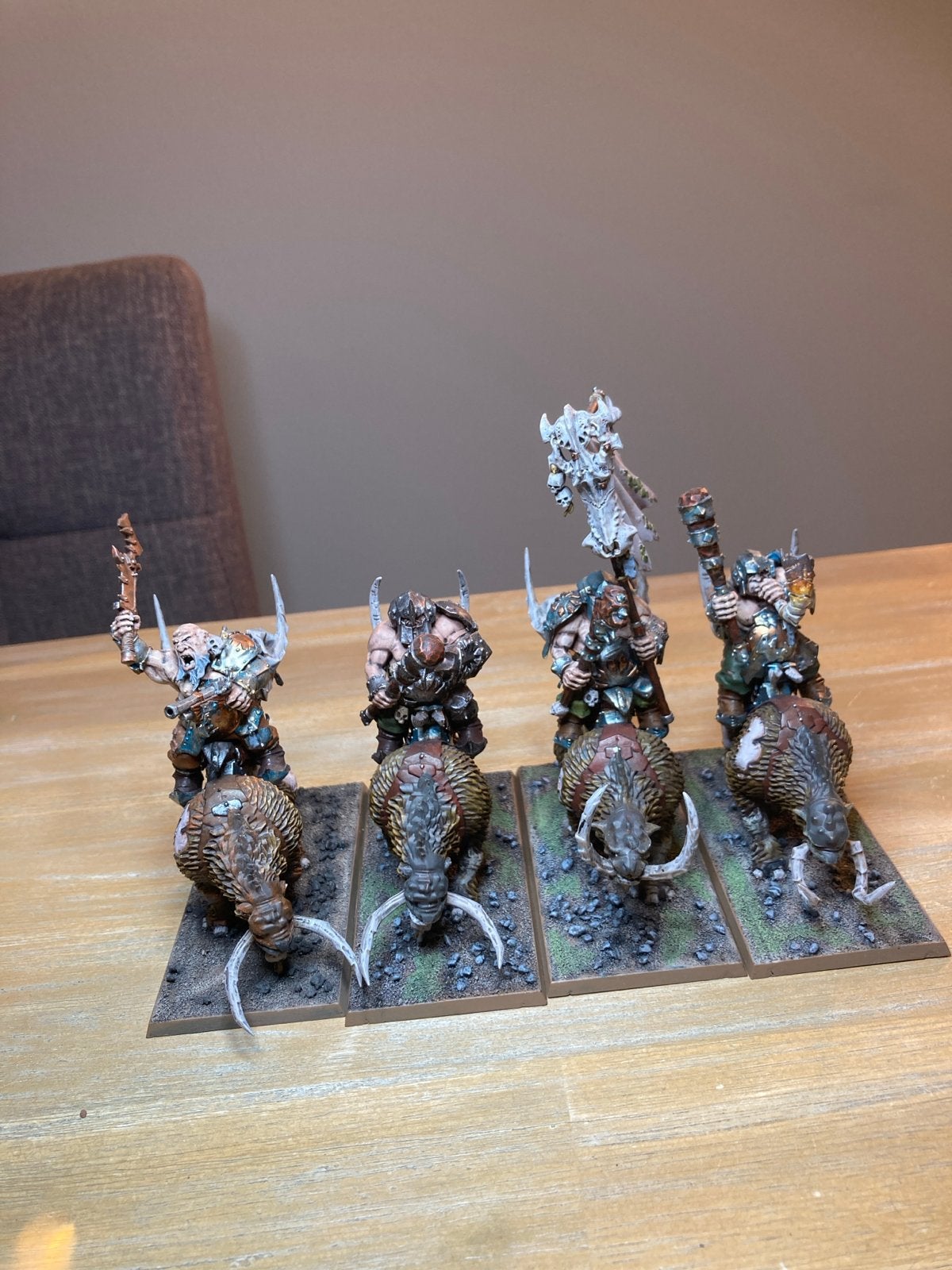 Mournfang Pack - Ogre Kingdoms - Warhammer, Hobby en Vrije tijd, Wargaming, Ophalen of Verzenden, Gebruikt, Figuurtje(s), Geverfd