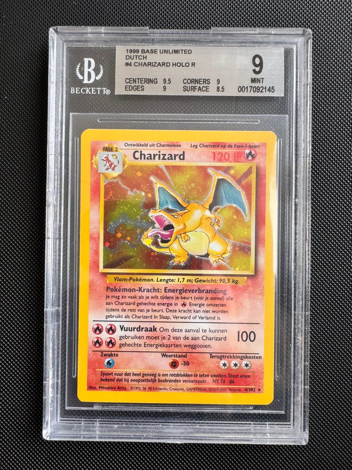 Charizard Base - BGS 9 - Dutch/Nederlands, Ophalen, Zo goed als nieuw