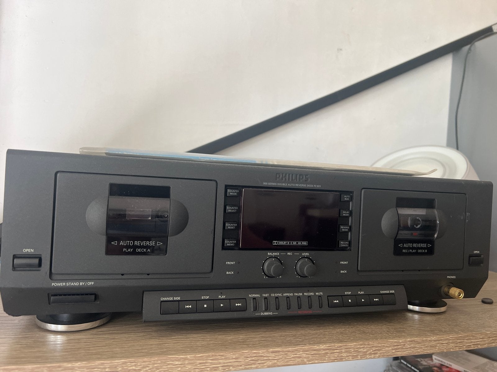 Philips FC 931 Dubbel Cassettedeck met Auto-Reverse, Audio, Tv en Foto, Ophalen, Dubbel, Philips, Auto-reverse