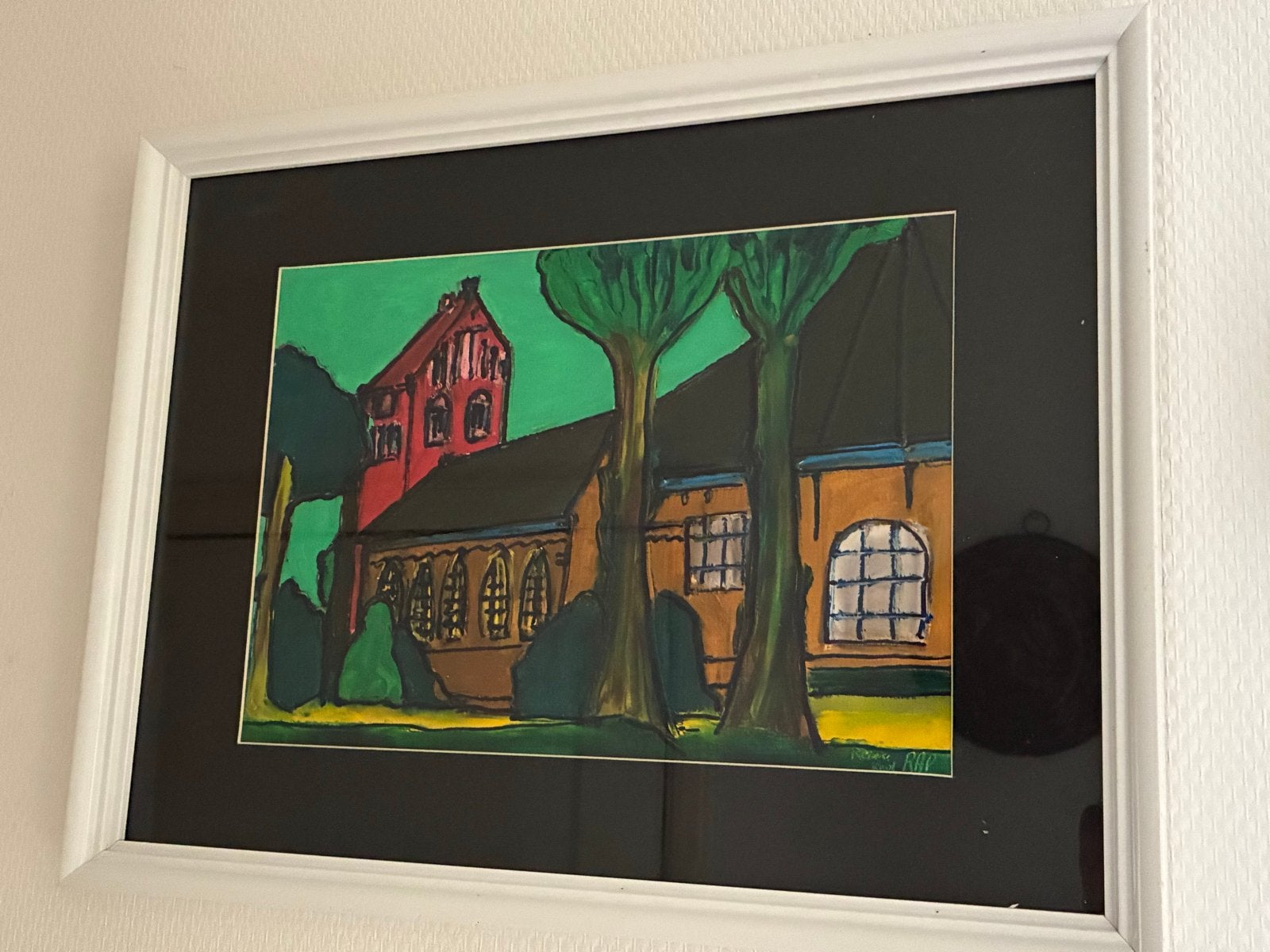 Olieverfschilderij Reinier Knol - Kerkgezicht, Antiek en Kunst, Ophalen