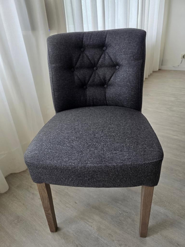4 EETKAMERSTOELEN MODEL KRISTAL ANTRACIETKLEUR, Huis en Inrichting, Ophalen, Zo goed als nieuw, Vier, Stof