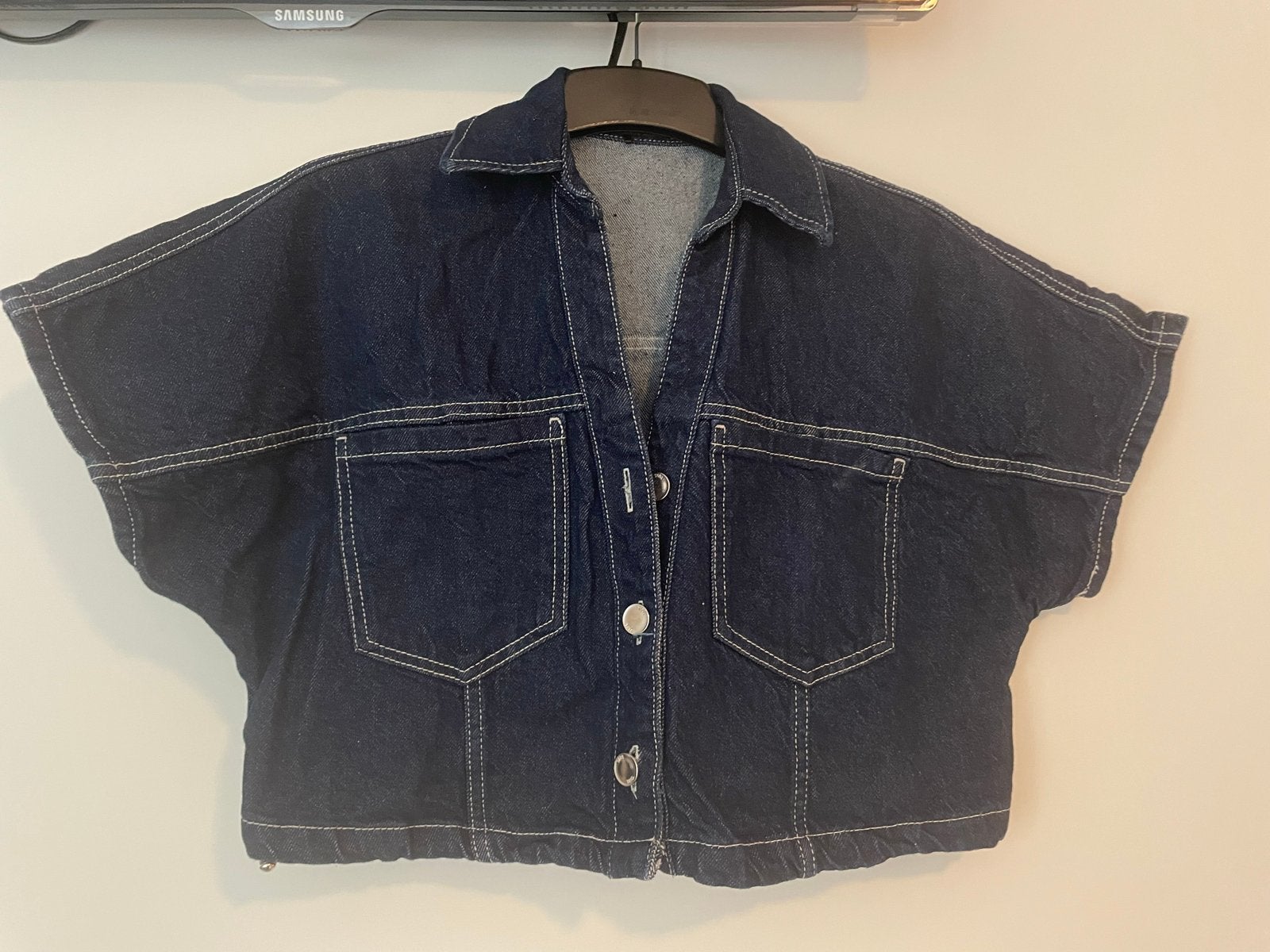 Zara cropped jeans blouse - Nieuw, Ophalen of Verzenden, Nieuw, Maat 34 (XS) of kleiner, Blauw