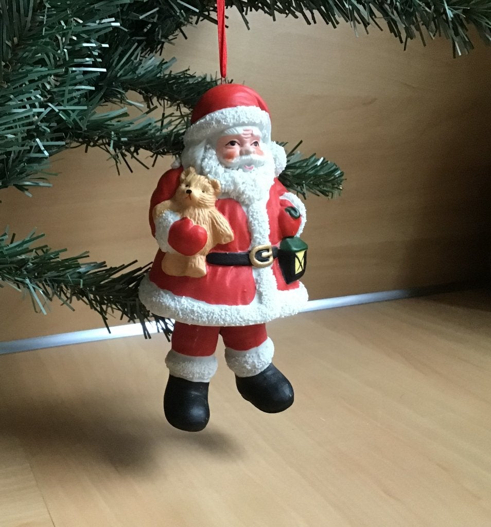 Kerstman porselein bungelbenen, Diversen, Ophalen of Verzenden, Gebruikt