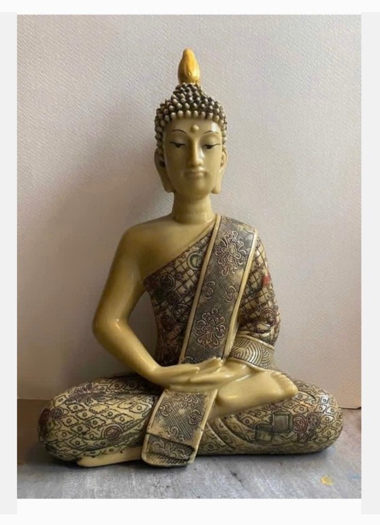 Bijzonder mooi boeddha beeld, 28 cm, polystone, Ophalen of Verzenden, X, X, X