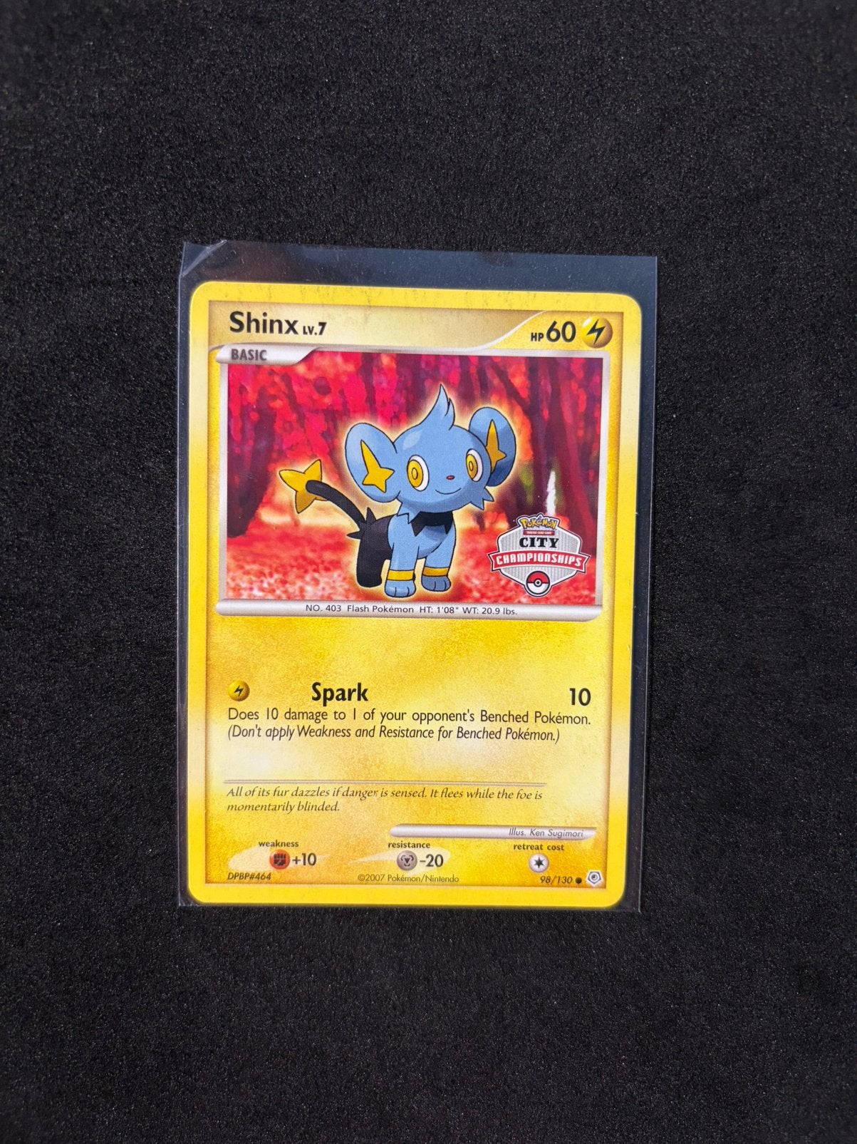 Pokemon collectie: Shinx 98 - City promo stamp, Ophalen of Verzenden, Zo goed als nieuw, Losse kaart