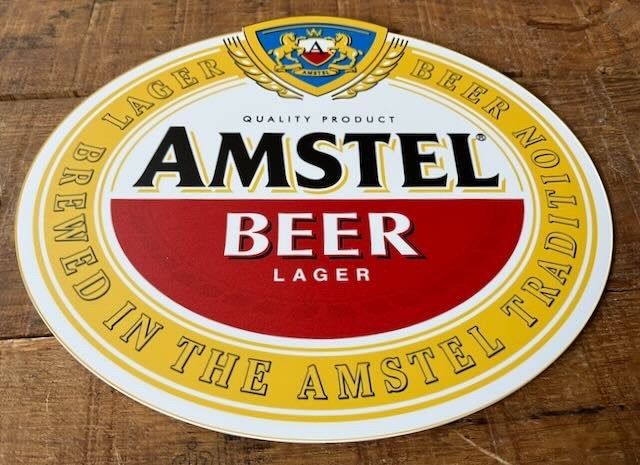 AMSTEL logo 28x25cm -, Verzamelen, Ophalen of Verzenden, Zo goed als nieuw, Reclamebord, Plaat of Schild, Amstel