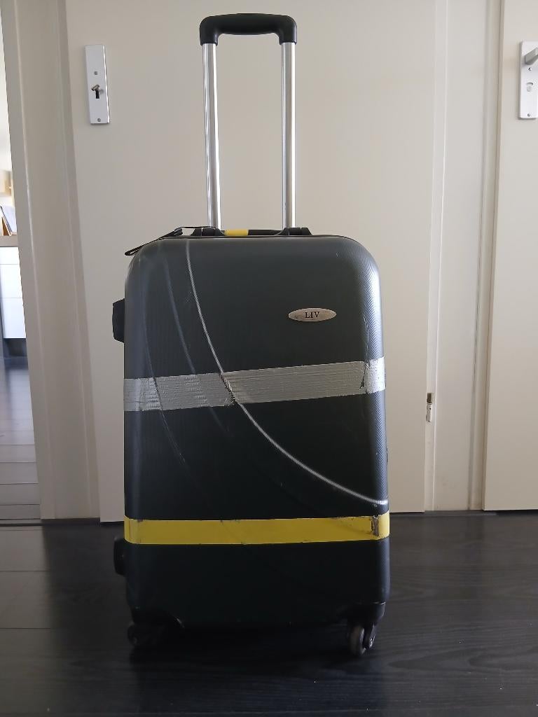 reis- rol koffer, Gebruikt, Hard kunststof, 35 tot 45 cm, Wieltjes