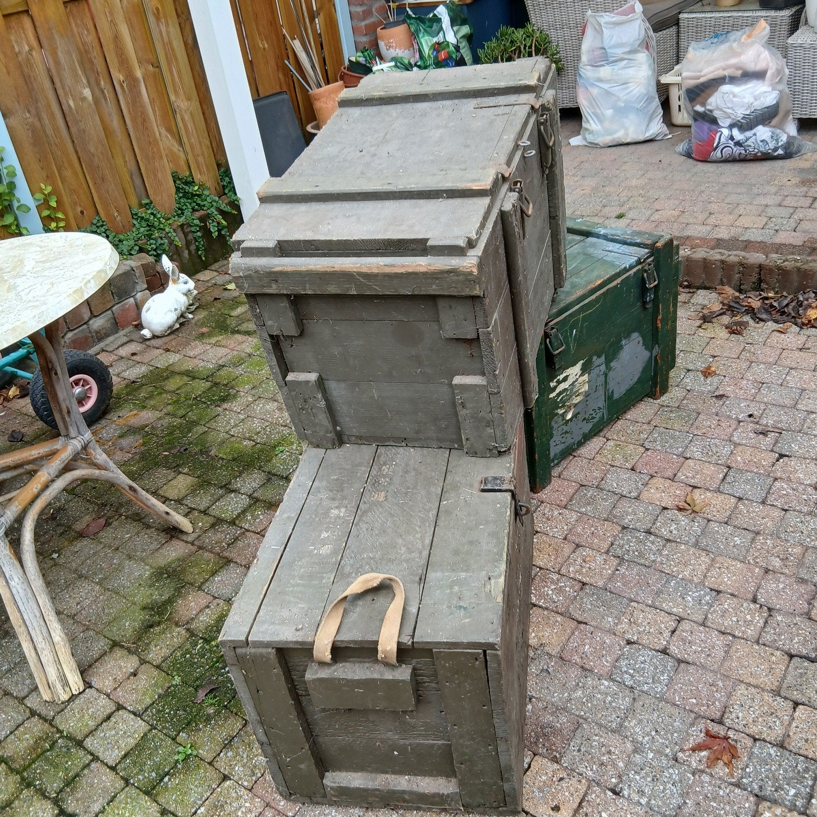 3 legerkisten, Ophalen, 50 tot 100 cm, Minder dan 50 cm