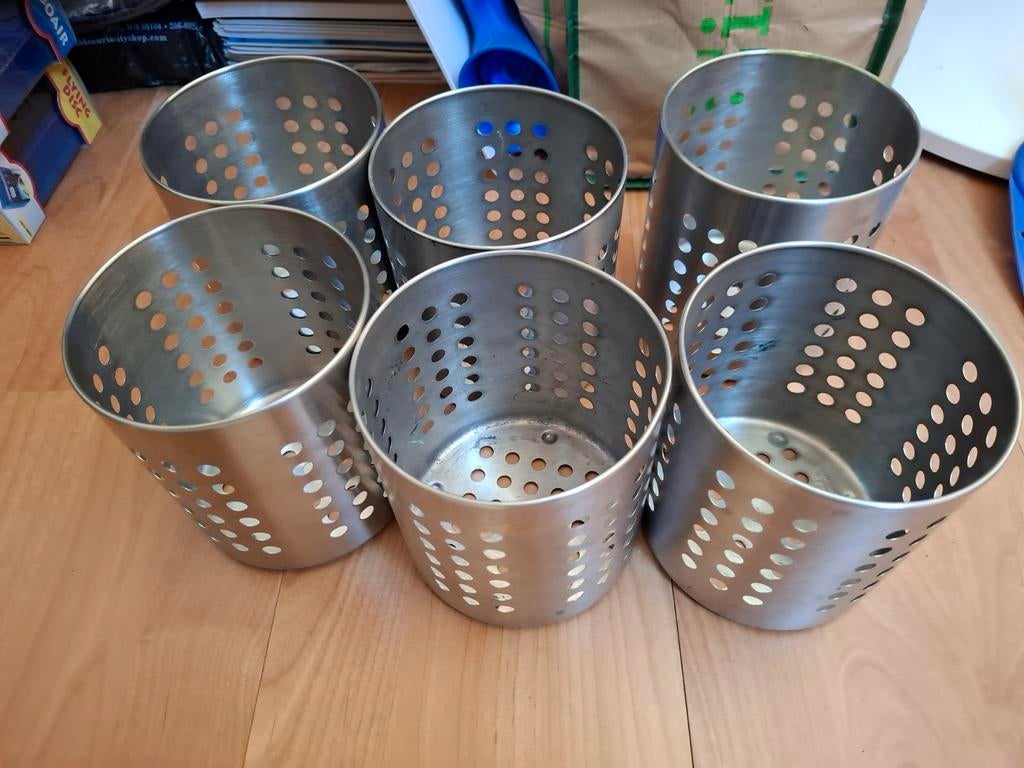 Set van 6 RVS Bestekhouders/Opbergers met Gaten, Zilver, Ophalen of Verzenden, Metaal, Overige merken
