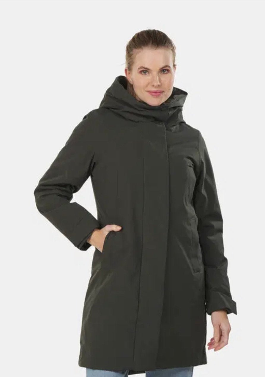 Elvine winterjas, donkergroen, maat S model Eline, Kleding | Dames, Verzenden, Gedragen, Maat 36 (S), Groen
